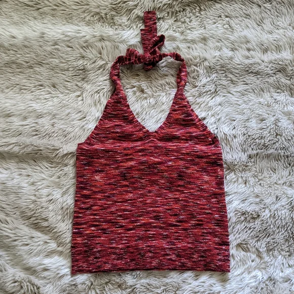 Loft Red knit halter top - Picture 3 of 8